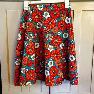 Flirty 60s Floral A-line Skirt